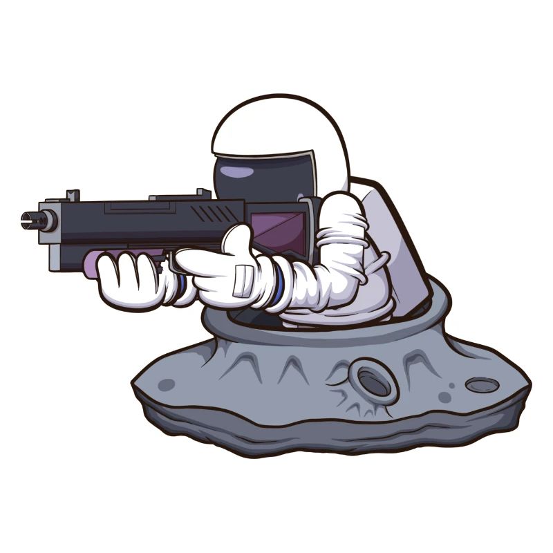 Astronaut mit Waffe