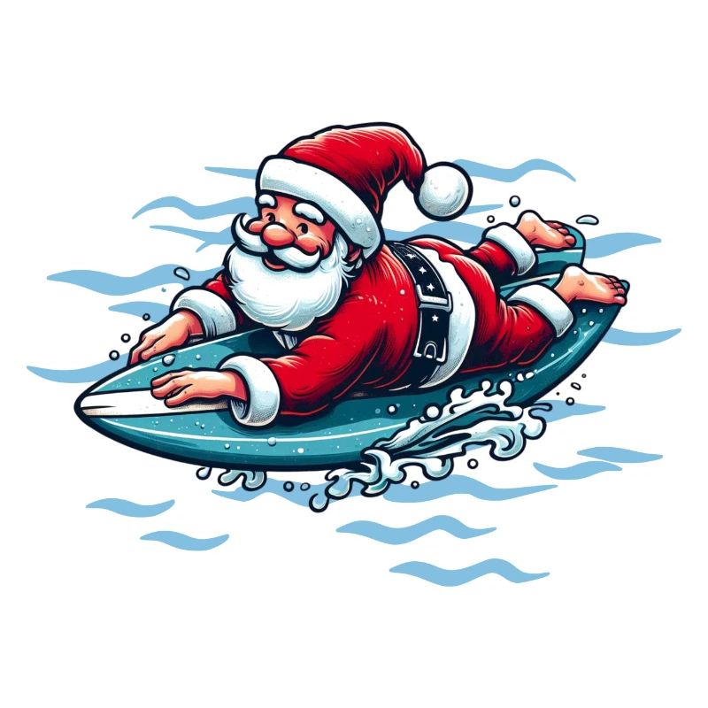 Surfender Weihnachtsmann