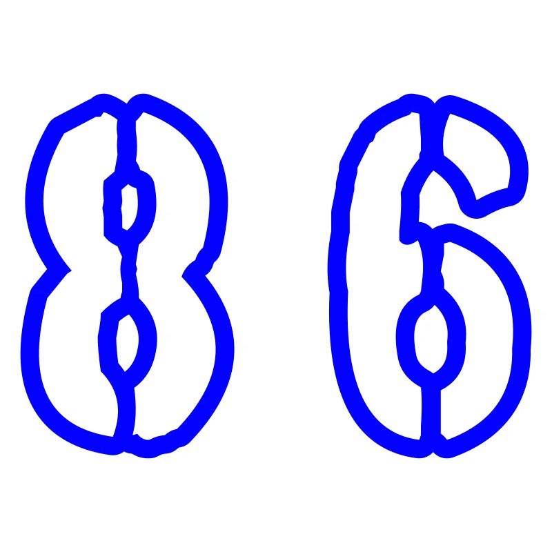 86 Zahl Symbol