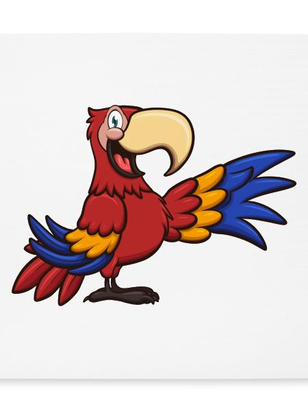 Roter Karikatur-Ara