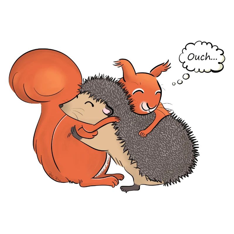 Eichhörnchen und Heckenumarmung
