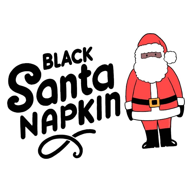 Schwarze Santa Serviette