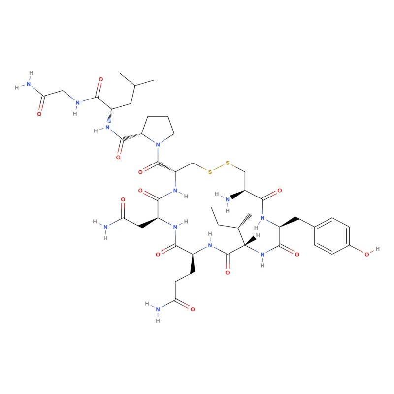 Molécule d’ocytocine - Formule structurale colorée