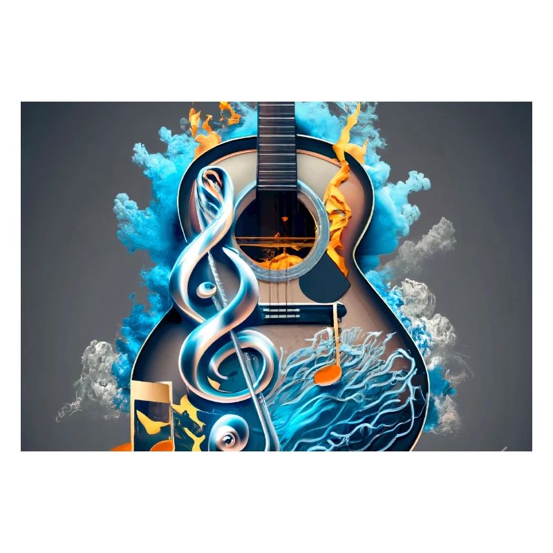 Bunte Akustikgitarre