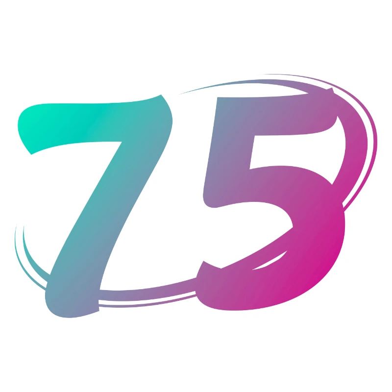 Nummer 75 mehrfarbig