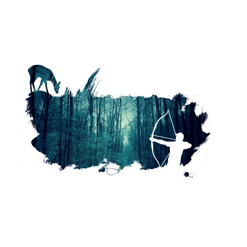 bowhunter splash winter forest
