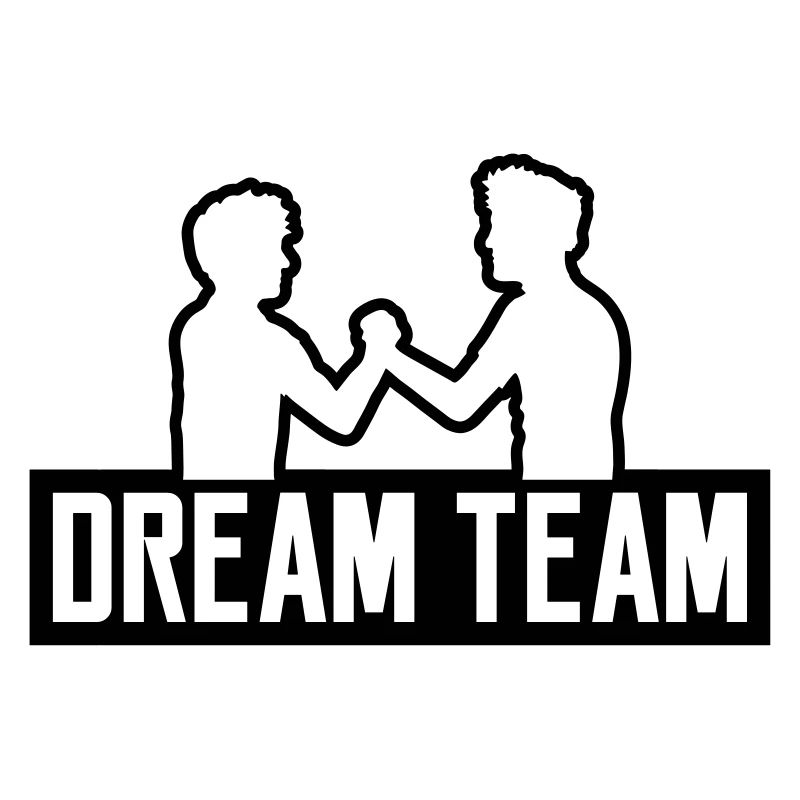 logo dream team 2 freunde team paar brueder handsc