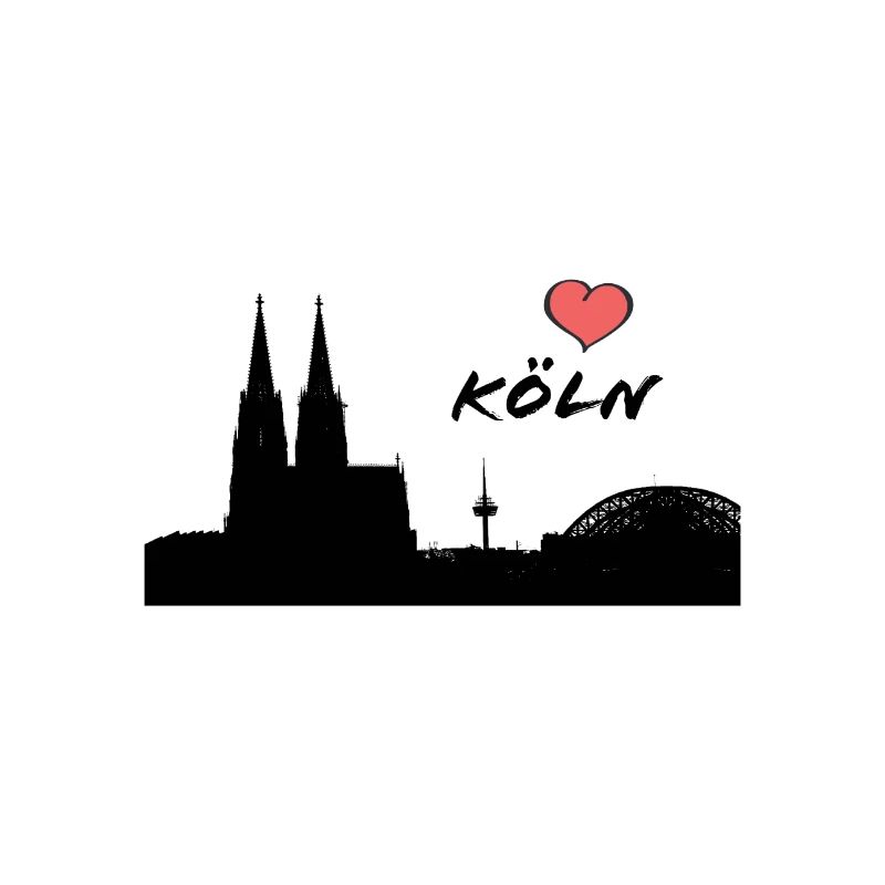 Ich liebe Köln - Silhouette Kölner Dom - Heimat