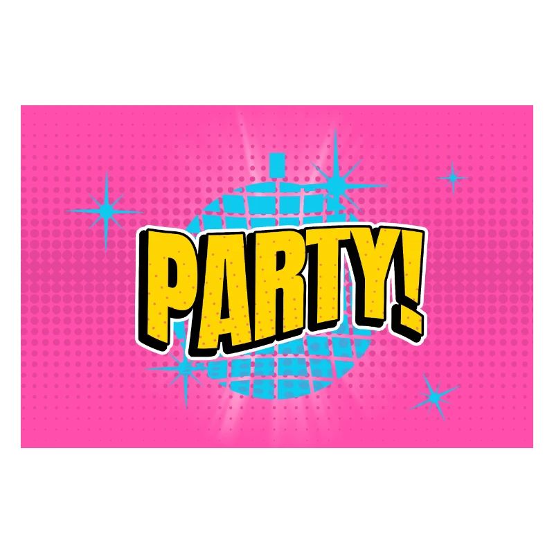 Party Disco Comic Style Bubble Graffiti Lettering