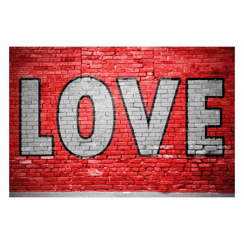 Love Ziegelsteinmauer Graffiti