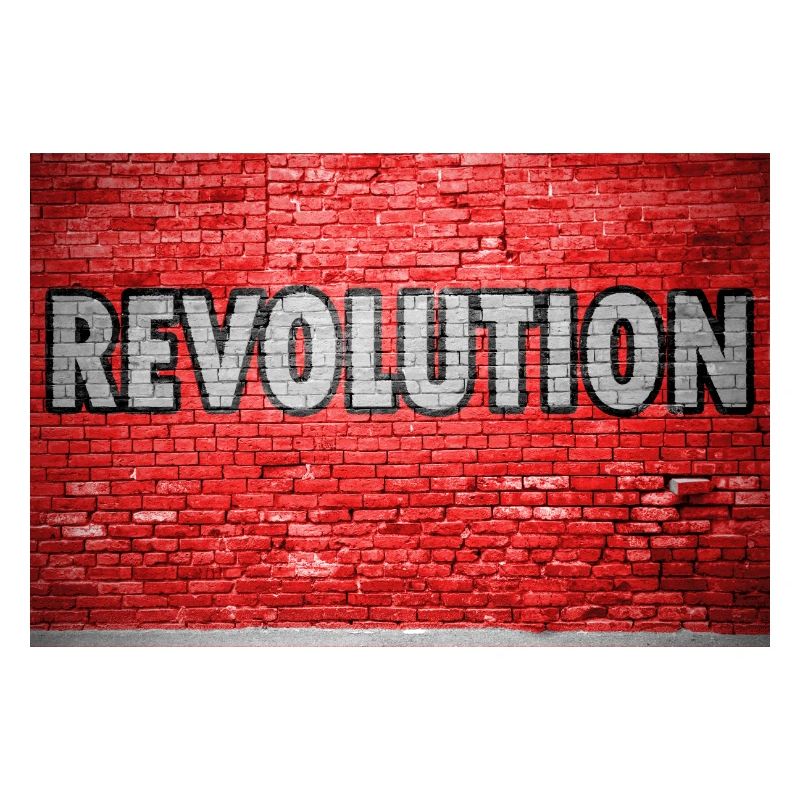 Revolution Ziegelsteinmauer Graffiti