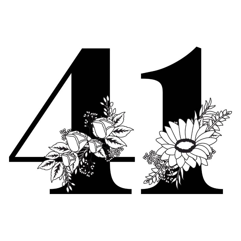 Nummer 41 Schwarze Blumen - 41. Blumengeburtstag