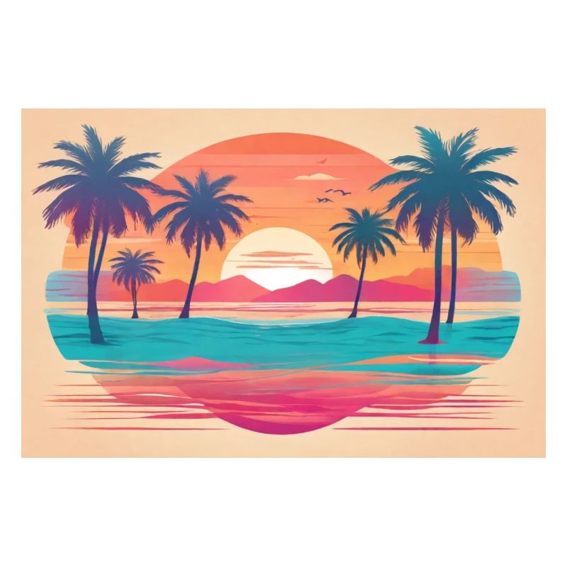 a retro sunset