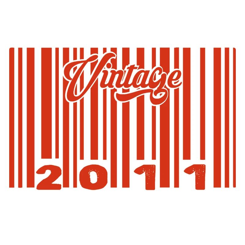 Vintage 2011 Born In 2011 14 Year Old Bar Code Anniversai