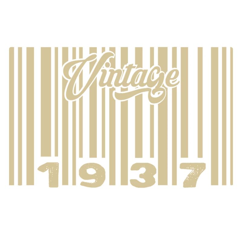 Vintage 1937 Barcode 1937: Year 2025.
