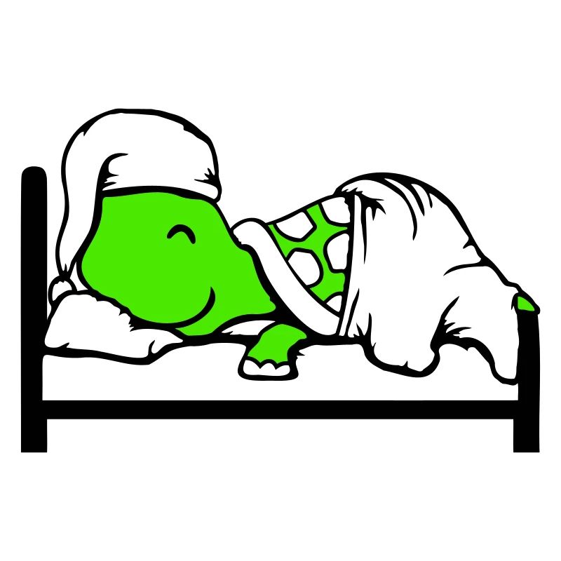 Turtle sleeps tired bed sleepy head dreaming