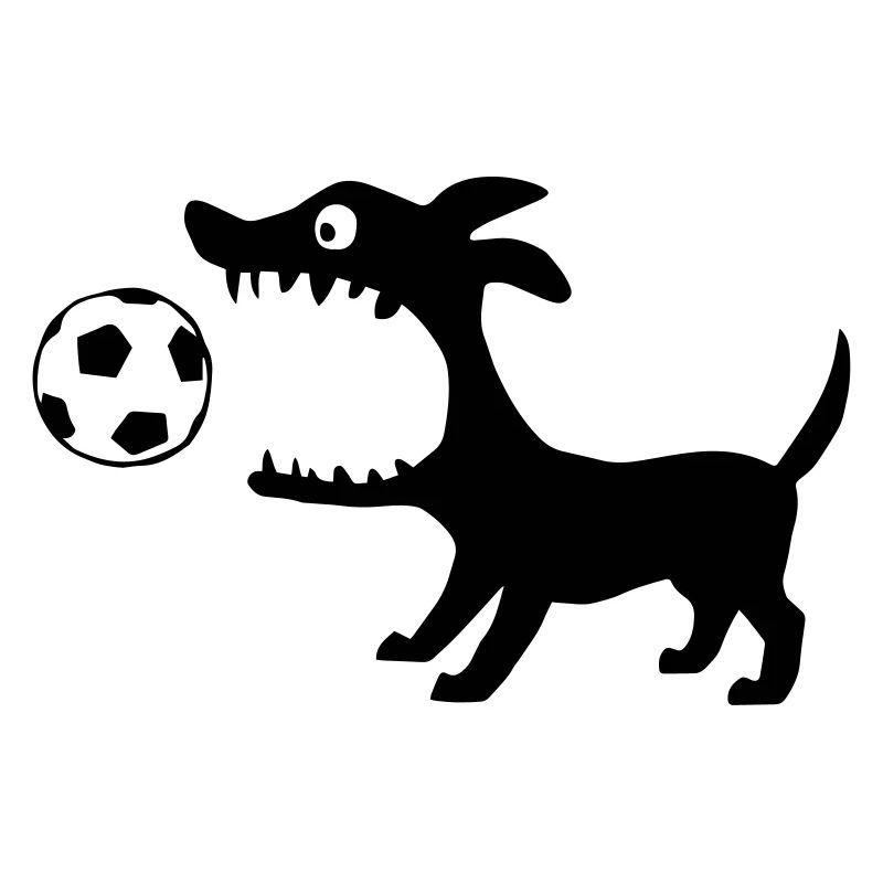Hund frisst Ball