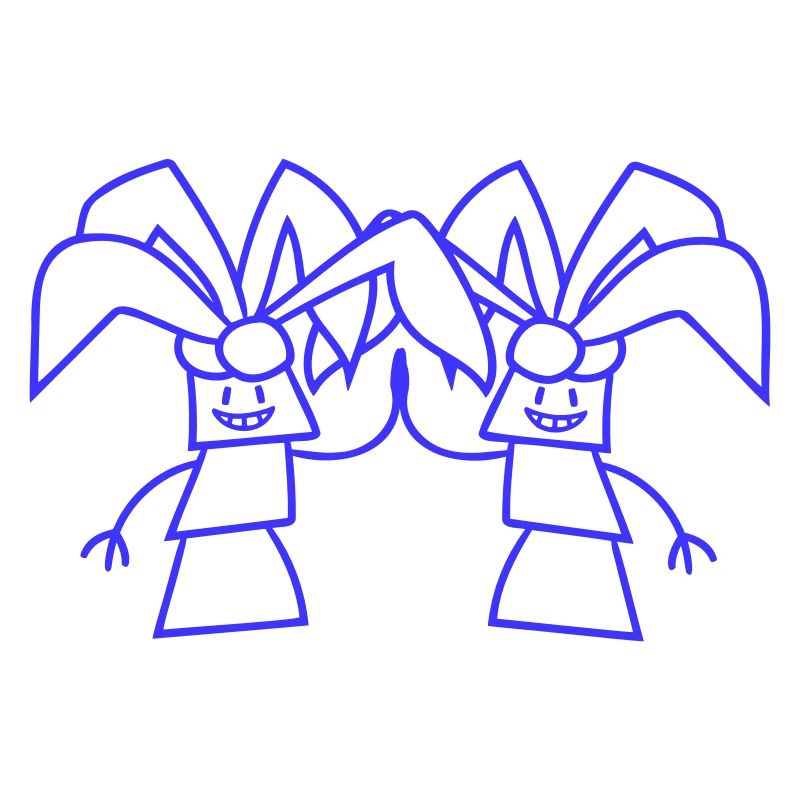 2 Funny Cute Palm Trees Greeting Comic Face Team
