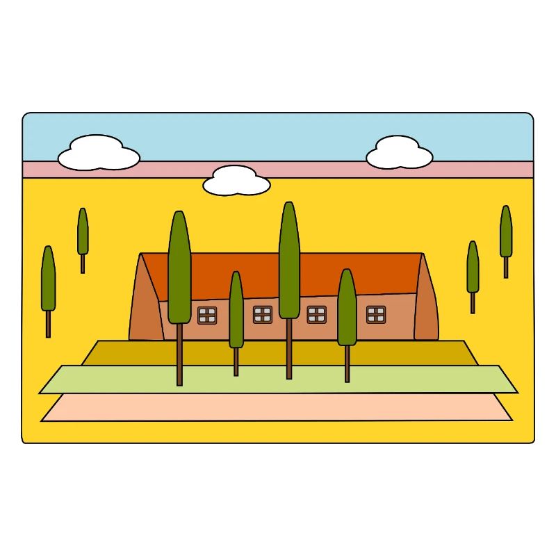 Landschaft mit Zypressen