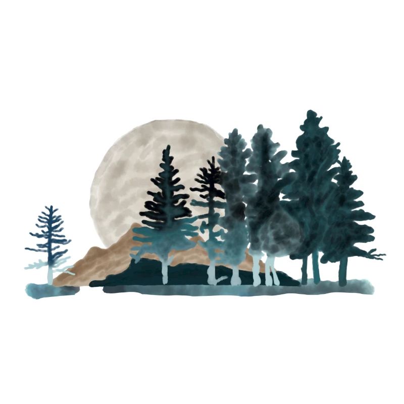 Aquarell Landschaft Berge