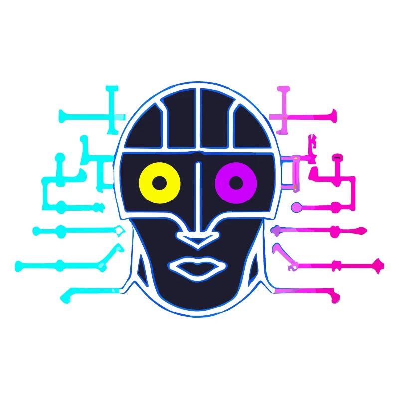 Neon Robot - Artificial Intelligence - Cyborg
