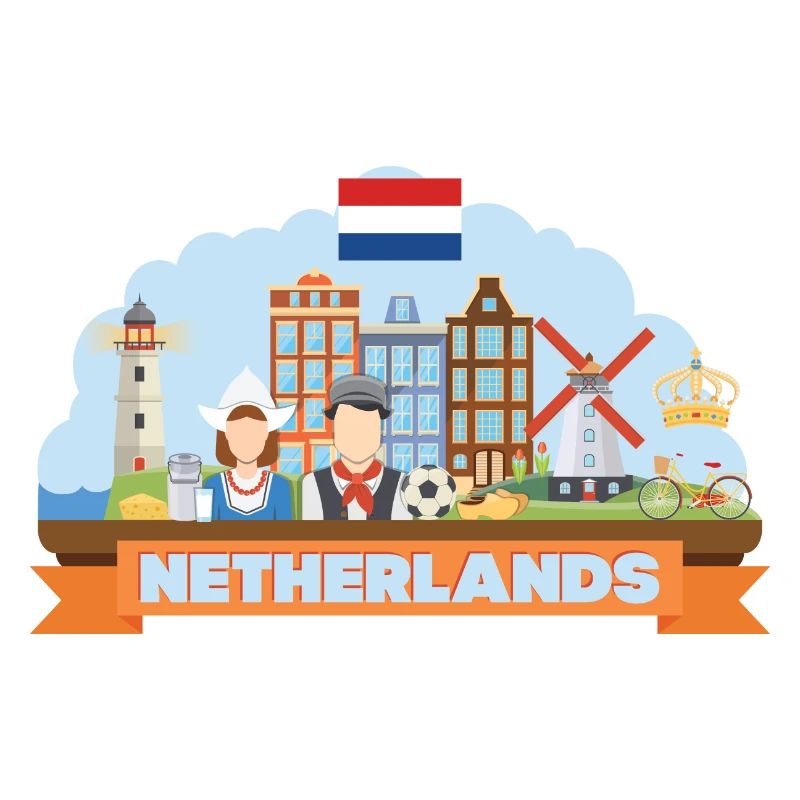 Niederlande Reise-Flat-Komposition