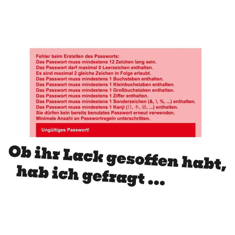 Passwortvergabe unmöglich