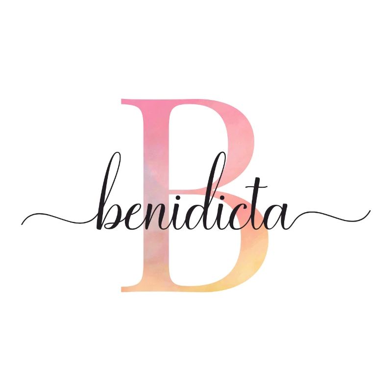 B | Monogram | Name | Benedicta |Watercolor
