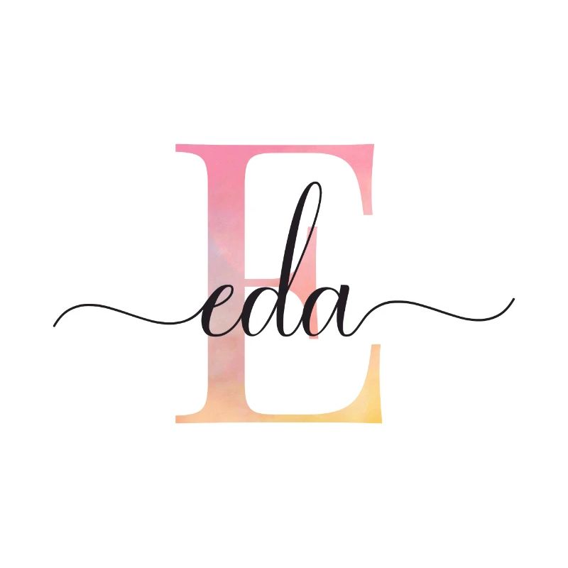 E| Monogram | Name | Eda |Watercolor