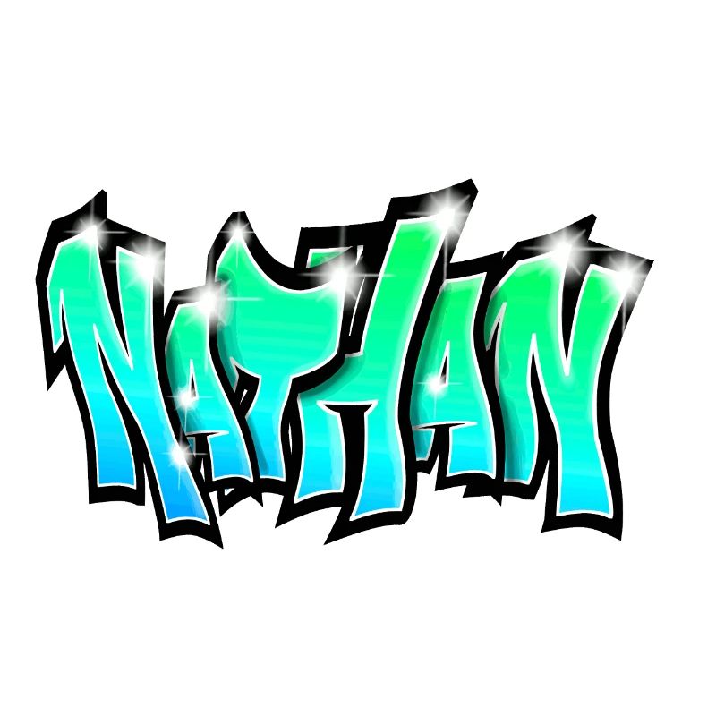 Graffiti Nathan Blue Green For Boy