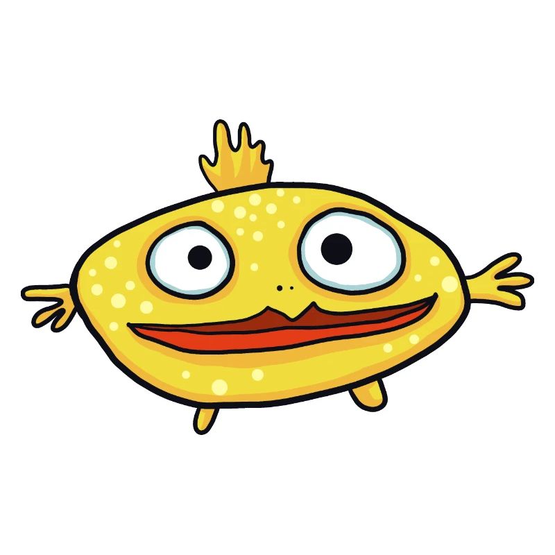 Lustiger gelber Fisch