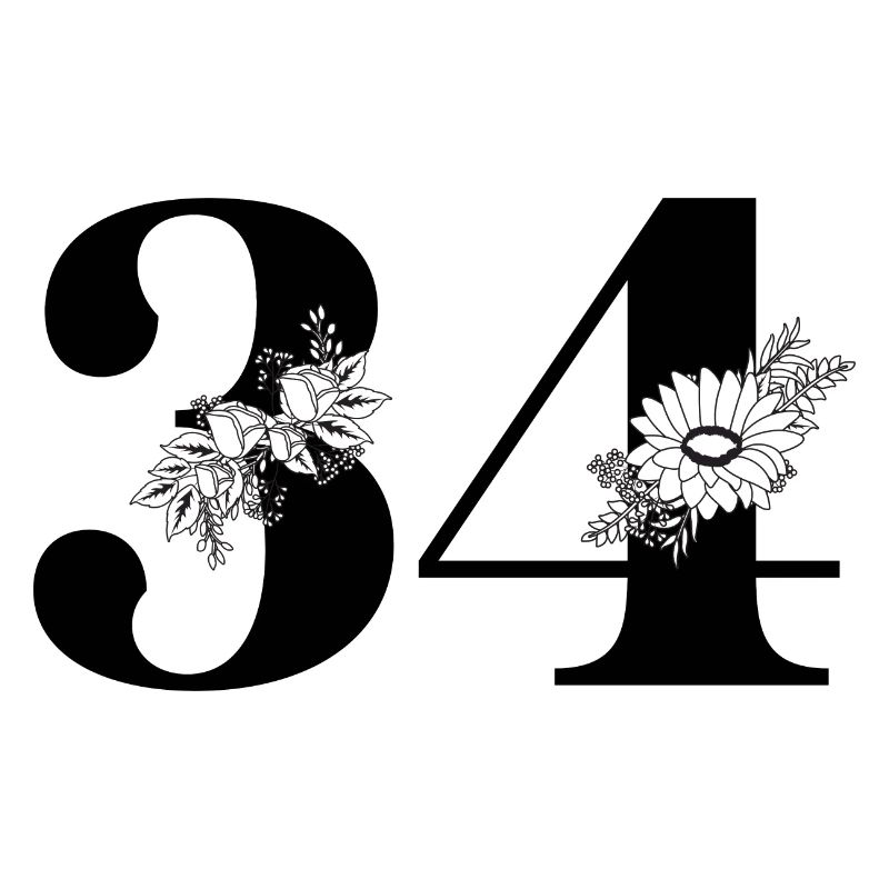 Nummer 34 Schwarze Blumen - 34. Blumengeburtstag