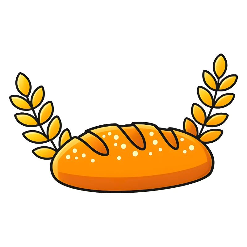 Goldener Brotleib mit Weizenzweigen