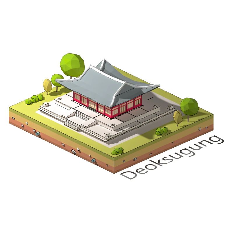 Geometric low poly Deoksugung