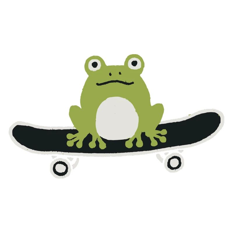 Skateboard fahrender Frosch