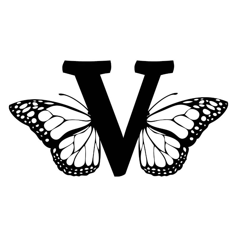 Buchstabe V Schmetterling