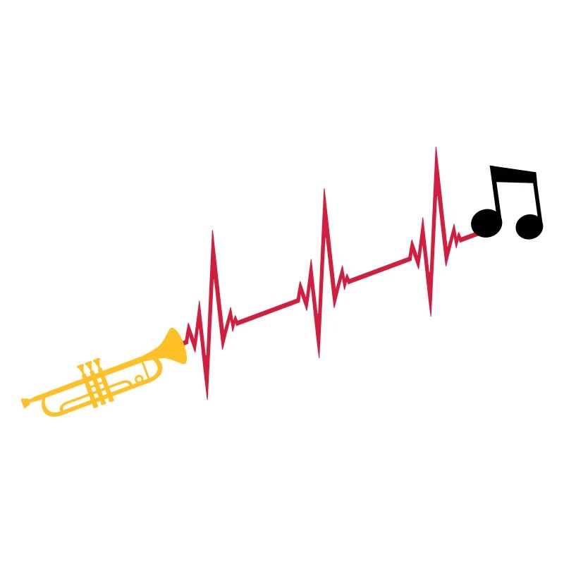 Musiknote Herzschlag Trompete