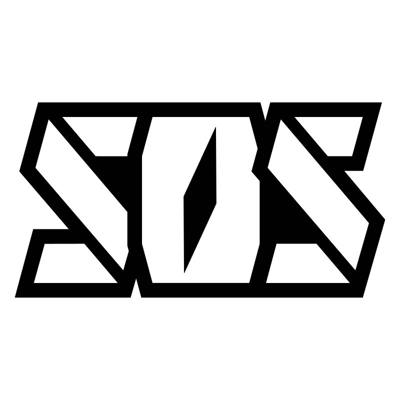 SOS lettering