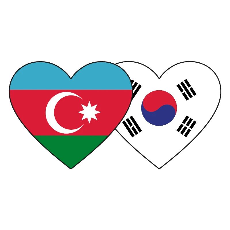 Azerbaïdjan Corée du Sud drapeau