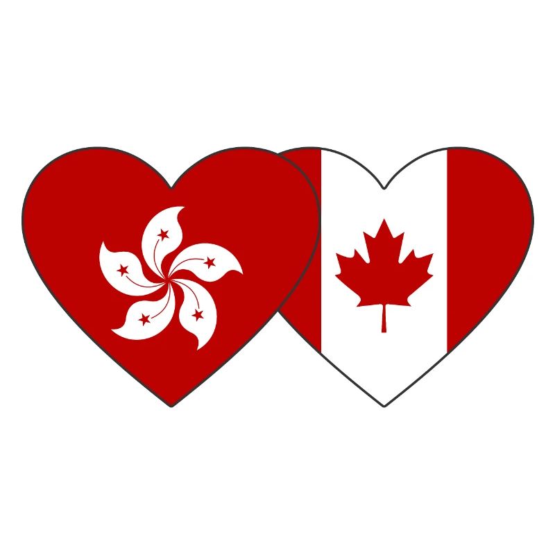 Cœur de drapeau du Canada à Hong Kong