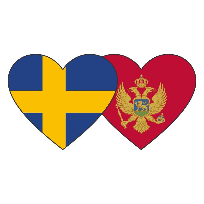 Schweden Montenegro Flagge