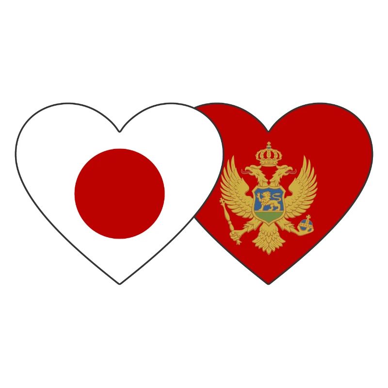 Japan Montenegro Flagge