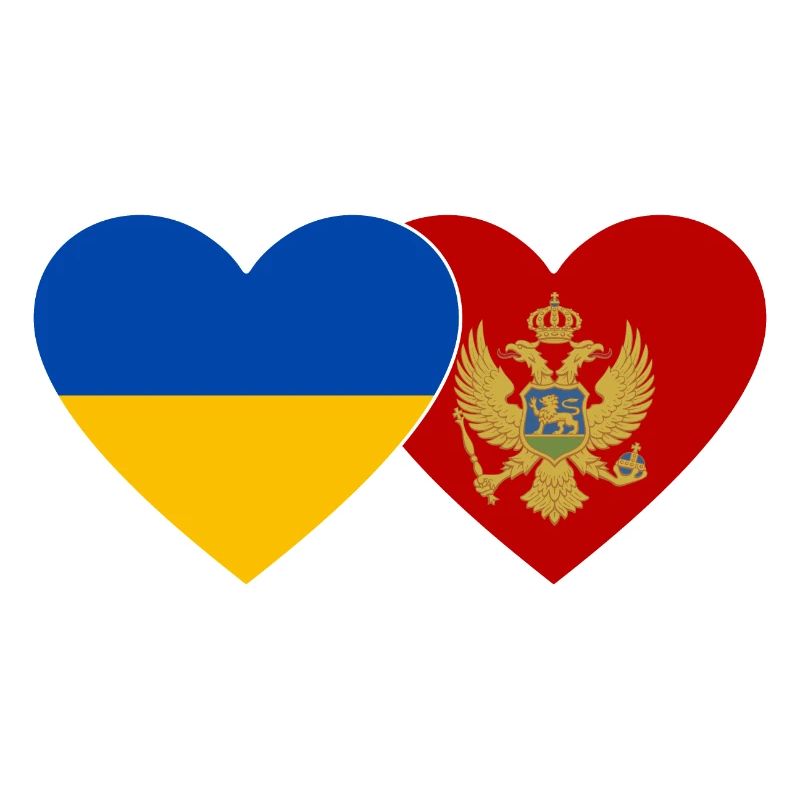 Ukraine Montenegro Flagge