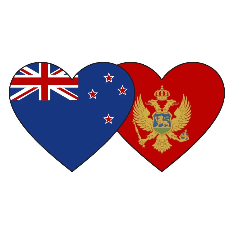 Neuseeland Montenegro Flagge