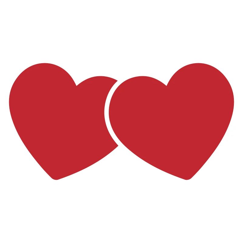 Zwei Herz-Liebessymbole. Romantik-Logo-Schild