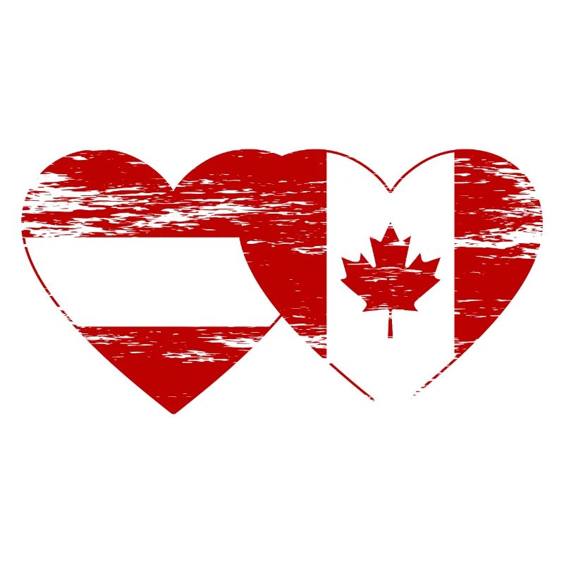 Coeur de drapeau Autriche Canada utilisé