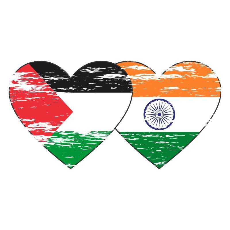 Palestine Inde Drapeau Coeur Utilisé