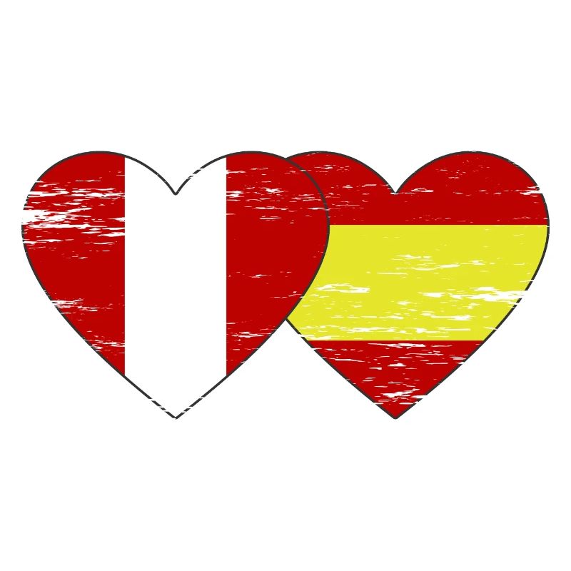 Peru Spanien Flagge Herz used