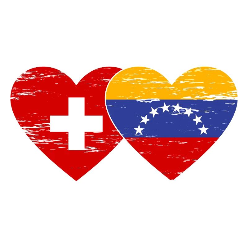 Suisse Venezuela drapeau coeur utilisé