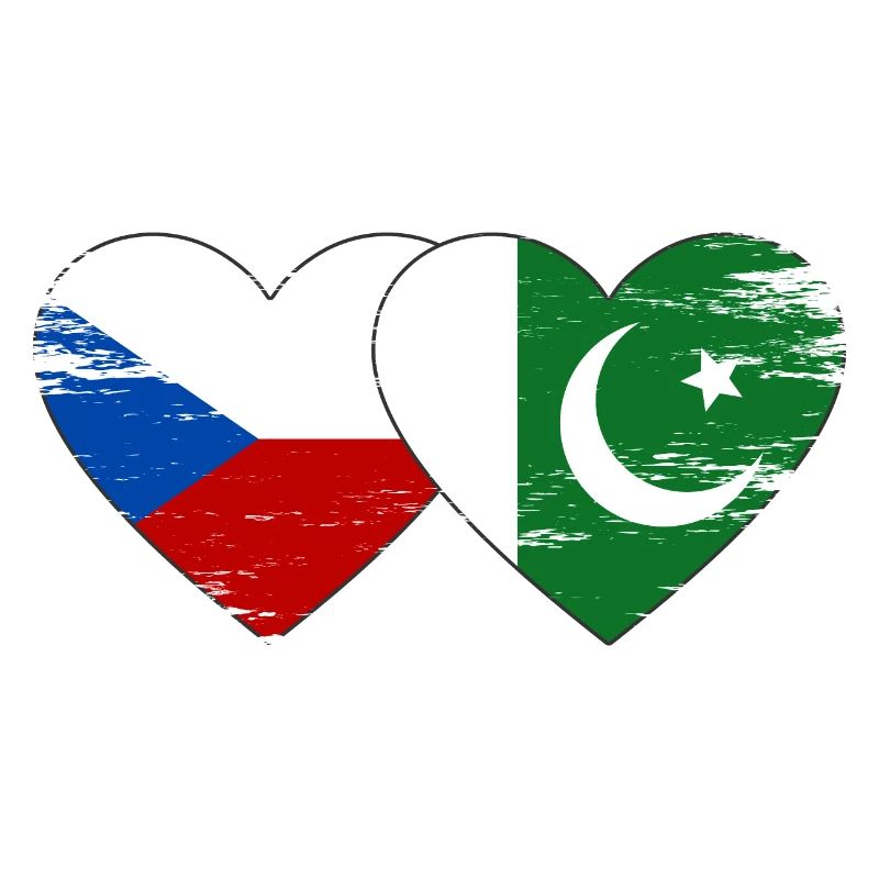 République tchèque Drapeau pakistanais coeur utilisé